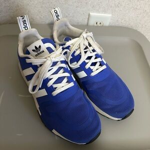 Adidas Men's Royal Blue and White Sneakers